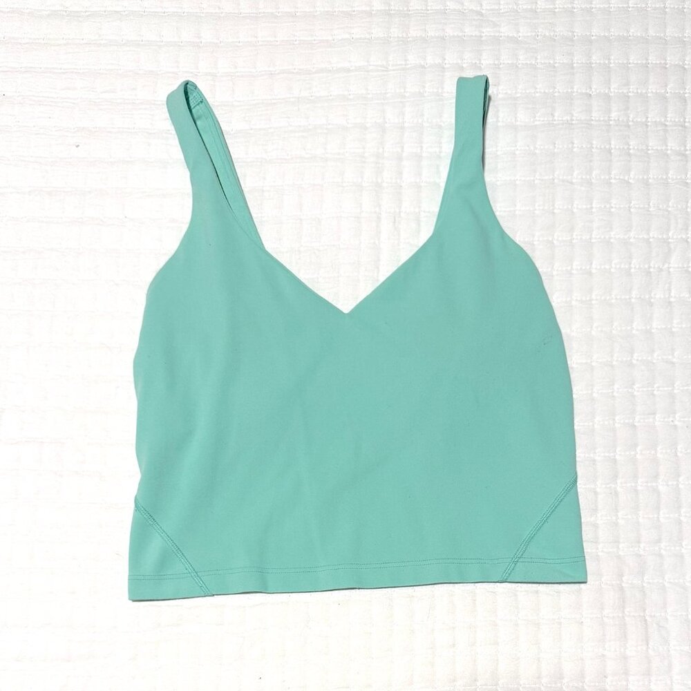 Lululemon Teal Longline Align Tank With Built‎-In Sports Bra Size 6